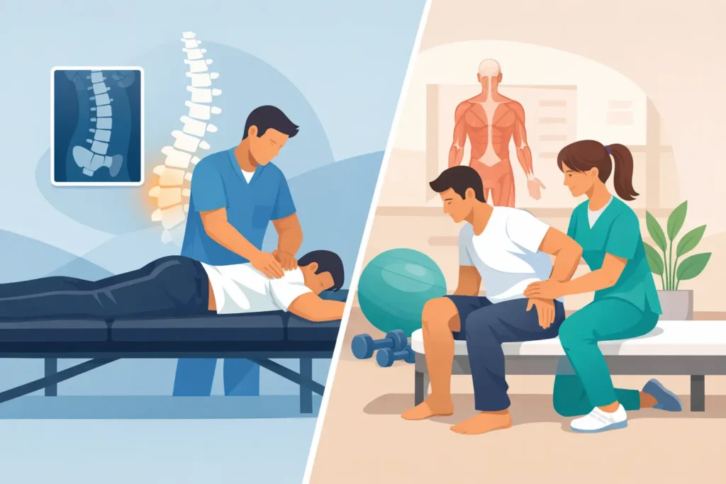Chiropractor versus fysiotherapeut bij rugpijn