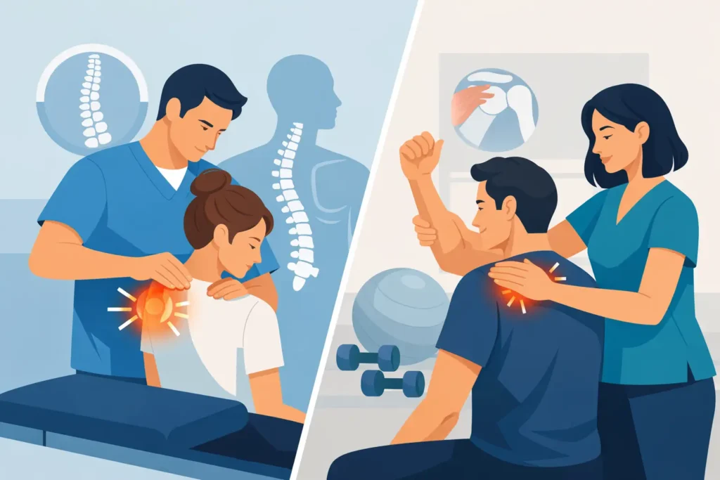 Schouderklachten: chiropractor of fysiotherapeut?